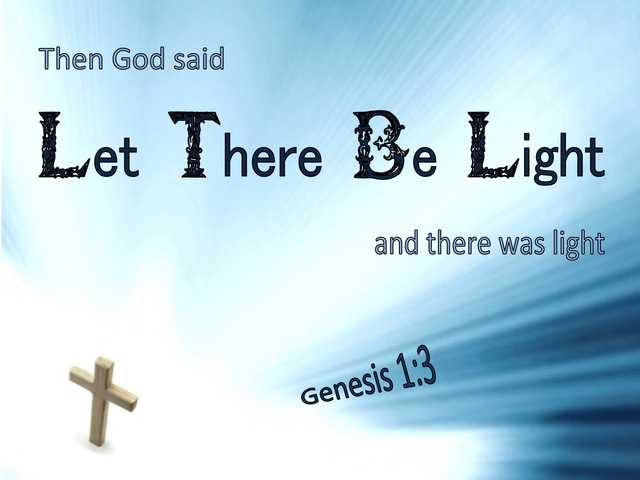 Genesis 1:3 God Said Let There Be Light (gold)